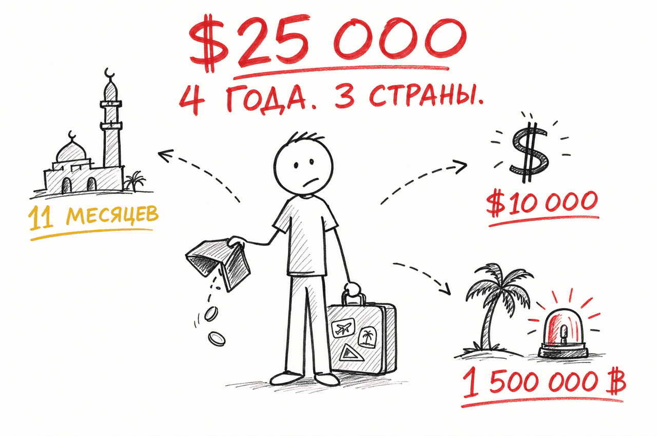 $25 000, 4 года, 3 страны: человек теряет деньги между Турцией, Узбекистаном и Таиландом
